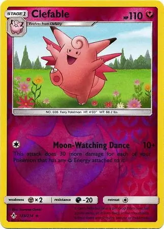 Unbroken Bonds Clefable #133/214 reverse holo